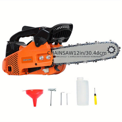 Mini Gas Chainsaw 25.4CC – Portable 2-Stroke Handheld Logging Saw for Garden, Yard & Household Wood Cutting