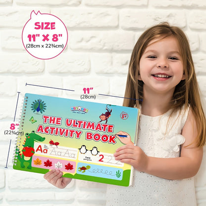 Preschool Busy Book for Toddlers Ages 2-6 – 50 Pages Tracing Writing Drawing Activity Workbook, Kindergarten Readiness Practice Book, Educational Learning Gift for Boys Girls 2 3 4 5 6 Year Old