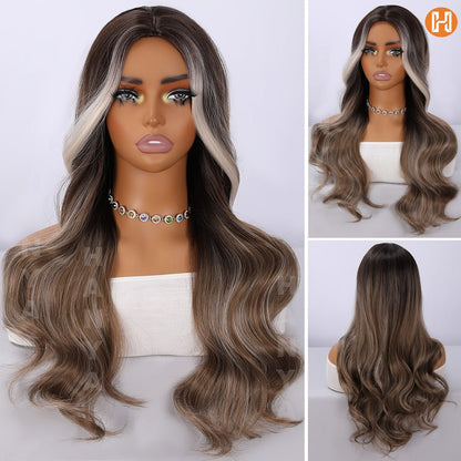 Synthetic Wig Long Heat-Resistant Style, Six Color Choices with 24-Inch Retained Length for Parties