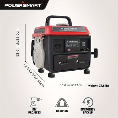 Portable Generator 1200W 2-Stroke Low Noise - Compact Lightweight Gas Powered Generator for Camping, Job Sites, Outdoor Work, Home Emergency Backup, Easy Recoil Start