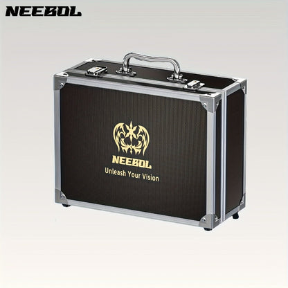 Black Hard-Sided Tattoo Tool Storage Case with Carry Handle, Latches and Pictured Interior Compartments