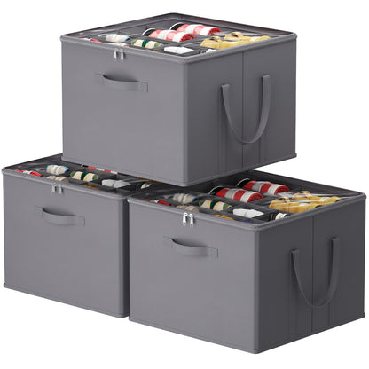 Shoe Storage Organizer with Clear Cover – Foldable Shoe Box for Closet, Fits 12-16 Pairs, Reinforced Handles, Dust-Proof Non-Woven Fabric, Space-Saving Stackable Design for Boots Heels Sneakers, 1/2/3 Pack