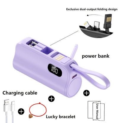 6000mAh Power Bank Gift Set with 22.5W Label, Fold-Out Connectors, Data Cable, Bracelet and Display