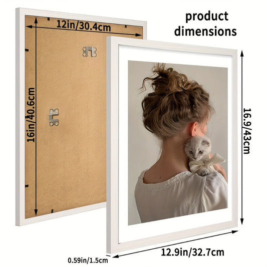 Picture Frames 12x16 Set of 3 – Classic Wood Poster Frames, Horizontal & Vertical Wall Hanging, Multi-Color Options for Bedroom Office Living Room Gallery Wall Decor