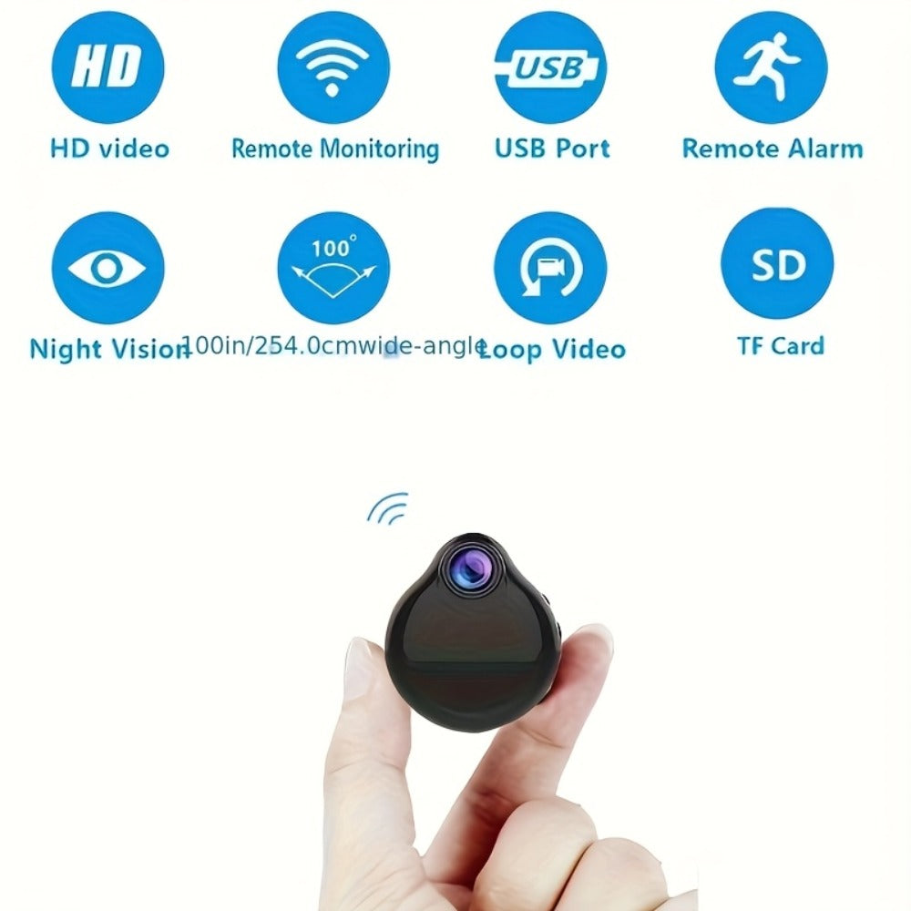 Mini Spy Body Camera WiFi Wearable Micro Hidden Cam, Motion Detection, Video & Voice Recorder, Built-In Battery – Portable Covert Nanny Surveillance Webcam for Home Security Travel Personal Safety