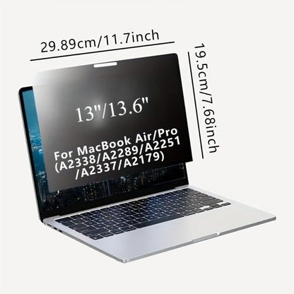 MacBook Air 13.6 Privacy Screen Filter 2022-2025 M2 M3 M4 - Removable Matte Anti-Glare Blue Light Blocking Protector, Anti-Scratch Anti-Fingerprint, Secure Magnetic Attachment, Eye Strain Relief