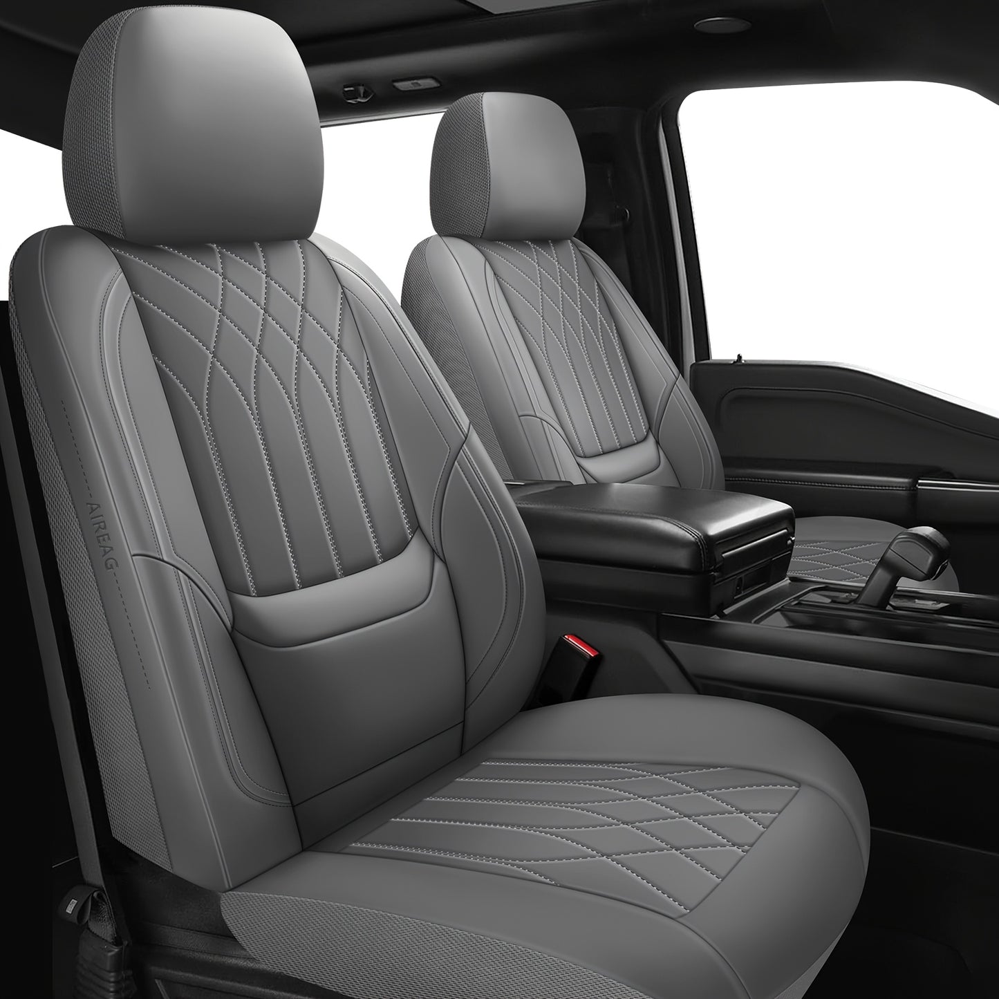 Waterproof Car Seat Covers Full Coverage PU Leather – Full Set for 2 or 5 Seats, Universal Fit Cars SUVs Trucks, Seat Protector Cushion, Black / Beige / Pink / Grey / Red