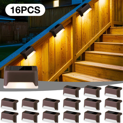 Solar Step Lights IP65 Waterproof – LED Deck Lights for Outdoor Stairs, Fence & Pathway, Auto On/Off Dusk to Dawn, 12-Hour Night Lighting for Garden, Patio, Driveway & Commercial Spaces