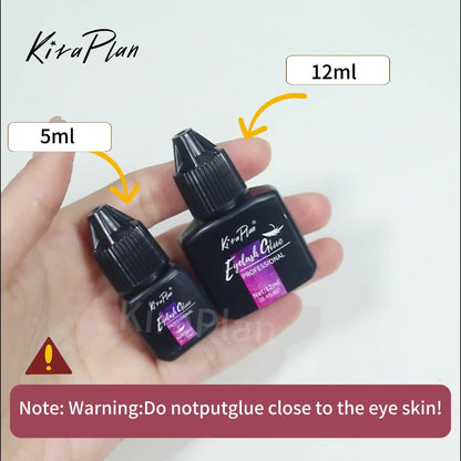 Low Allergy Lash Glue Set — Strong Hold Eyelash Extension Adhesive 6-7 Weeks Retention, Quick Dry DIY Lash Bond for Individual & Cluster Lashes, Sensitive Eye Safe Beginner-Friendly Formula, Black