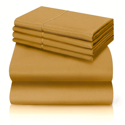 California King Sheet Set 6-Piece Breathable Cooling Bed Sheets Ultra-Soft Hotel Luxury Microfiber 18 Inch Deep Pocket Wrinkle Fade Resistant Flat Sheet Fitted Sheet 4 Pillowcases Multiple Colors