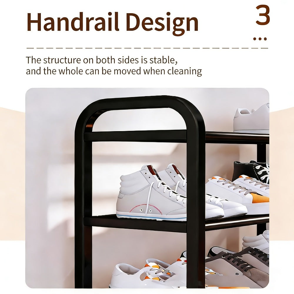 Shoe Storage Organizer 5-Layer Narrow White Rack for Entryway, Closet, Living Room and Door Areas