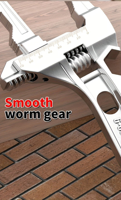 Adjustable Double-Ended Bathroom Wrench for Sink, Faucet and Pipe Work in Black or Silver Finish