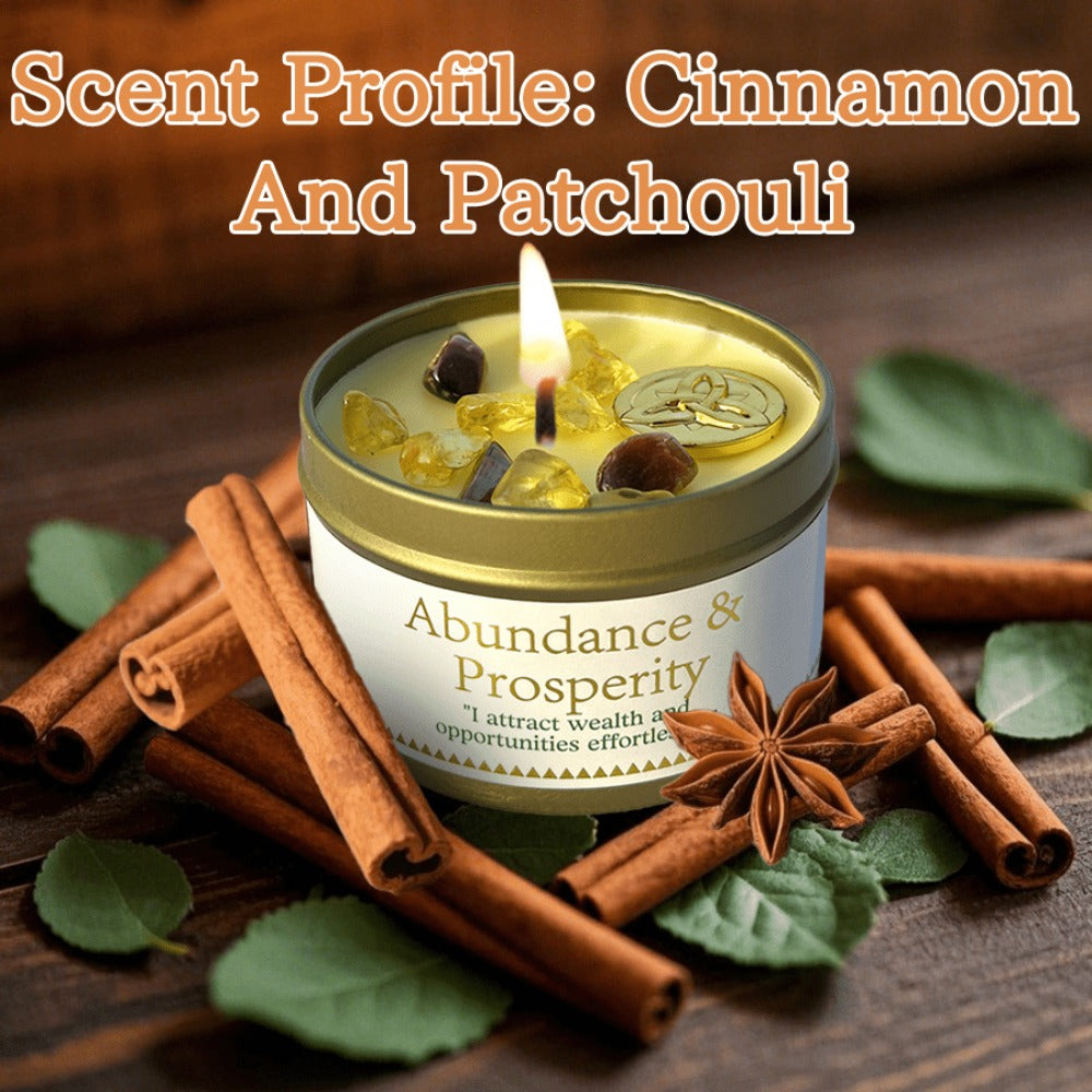 Crystal-Style Tin Candle with Eleven Intention Labels and One- or Two-Piece Checkout Options