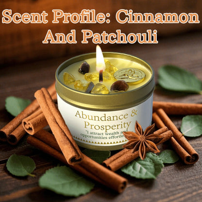 Crystal-Style Tin Candle with Eleven Intention Labels and One- or Two-Piece Checkout Options