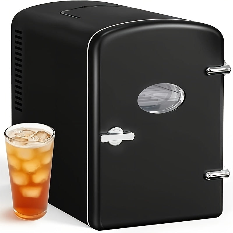 Mini Fridge Portable Cooler & Warmer 9-Can 1.59 Gal with Window – Compact Skincare Refrigerator & Beverage Cooler with Cooling and Heating Function for Bedroom Office Car Travel Dorm Room