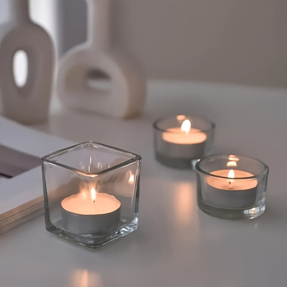 Tea Light Candles Unscented White - 49 or 99 Pack Smokeless Wax Tealights 2. Burn for Weddings, Christmas