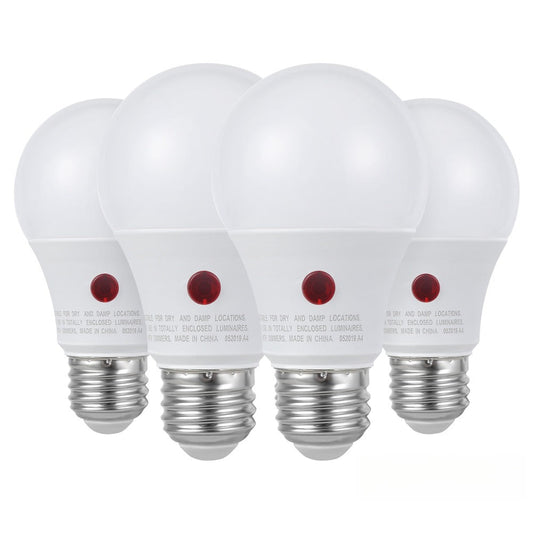 Dusk to Dawn Light Bulbs, A19 E26 Auto On Off Photocell Sensor LED Bulb 9W 60W Equivalent, 5000K Daylight / 2700K Soft White / 2000K Amber Bug Repelling, 800LM Non-Dimmable for Porch Garage Outdoor Indoor