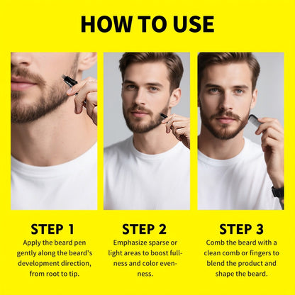 Beard Filler Pencil with Brush — Waterproof Long-Lasting Beard Pencil for Fuller Thicker Beard | Fills Sparse Patchy Beard & Mustache | Men's Grooming Tool | Black & Dark Brown | 1pc or 2pcs