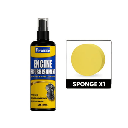 Engine Compartment Restorer Spray 3.38oz with Sponge – Engine Bay Refurbishing Agent, Polishing & Cleaning Spray, Extends Service Life – Fits All Vehicles