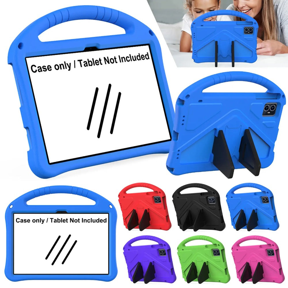 T-Mobile Revvl Tab 2 Case with Handle and Stand - Shockproof EVA PC Hybrid Shell, Heavy-Duty Kids Tablet Cover for Revvl Tab 2 5G 10.1 Inch 2025, Multi-Color: Black Blue Green Purple Red Rose