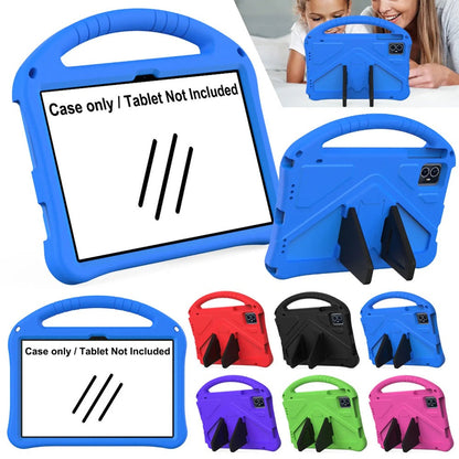 T-Mobile Revvl Tab 2 Case with Handle and Stand - Shockproof EVA PC Hybrid Shell, Heavy-Duty Kids Tablet Cover for Revvl Tab 2 5G 10.1 Inch 2025, Multi-Color: Black Blue Green Purple Red Rose