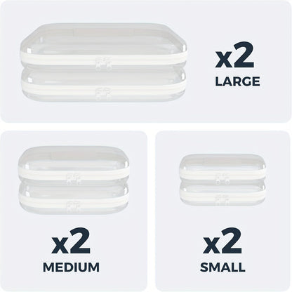 Clear Hard Shell Storage Bag Set 6Pcs Transparent Zippered Makeup Organizer Pouch Hard Plastic Pencil Case Travel Toiletry Bag Small Medium Large Sizes Multi-Purpose