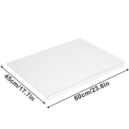 Acrylic Cutting Board with Counter Lip - BPA-Free Food-Safe Clear & Black Kitchen Chopping Board 60% Thicker Non-Slip Countertop Protector for Home and Professional Use