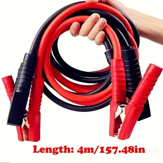 Jumper Cables 4 Meter 157 Inch Heavy Duty for Car Truck SUV – Battery Booster Jump Starter Cables 36V Max with 2 Live Wires Universal Fit