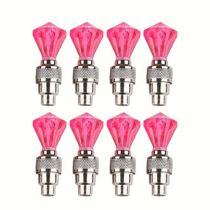 LED Tire Valve Stem Light Sets in 4-, 8- or 16-Piece Blue, Green, Red, Mixed and Skull-Top Configurations