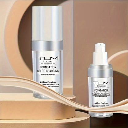 TLM Color Shifting Foundation BB Cream 3 Pack - Temperature Adaptive Skin Tone Matching Base Makeup Buildable Coverage Lightweight Flawless Finish All Skin Types Women Gift Set