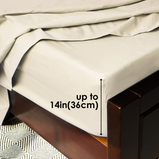 Bed Sheet Set Sanded Polyester Microfiber with 35–39 cm Pocket and Solid or Stripe Pattern Options