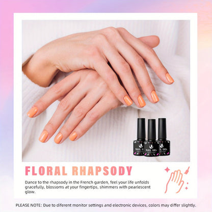 Gel Nail Polish Set with MAGIC ARMOR Label, 32 Floral Rhapsody Pastel Nude Pink Blue Colors