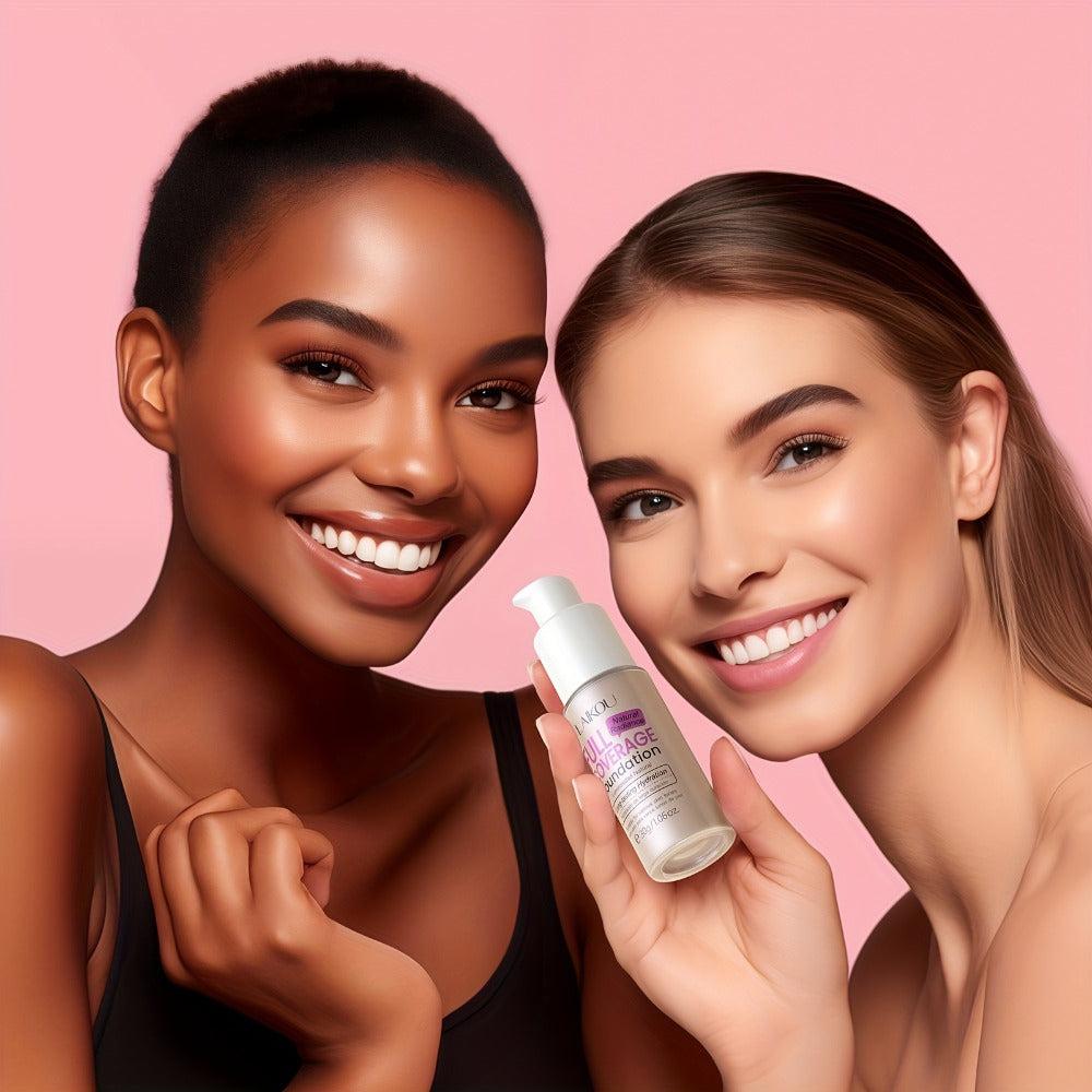 LALKOU 30g Liquid Foundation Two-Bottle Set with Pump Dispensers and Six Shades from Ivory to Tan