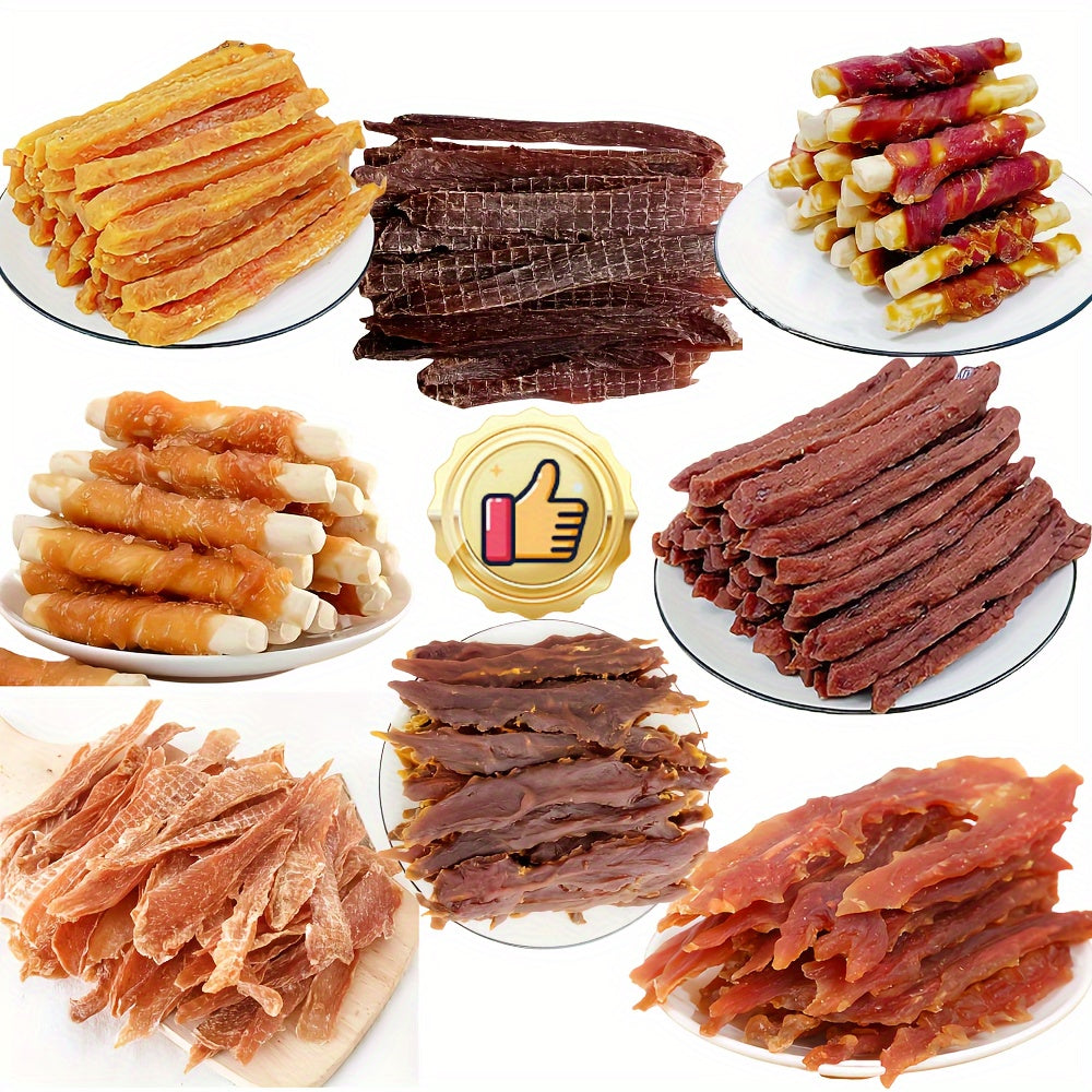 Dog Treats Chicken and Duck Jerky Dual Packs with Six 200g Plus 200g Flavor Combinations for Dog Reward Use