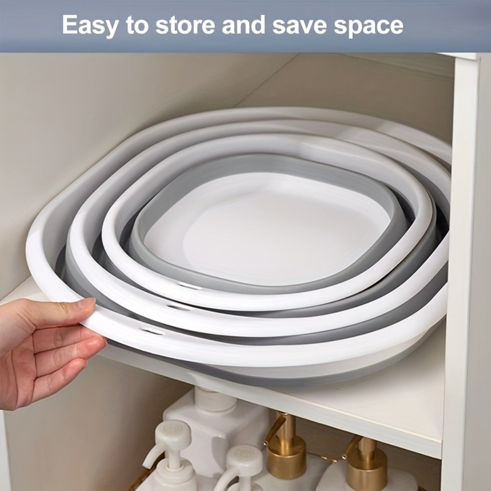 Three-Piece Collapsible Basin Set in Large, Medium and Small Sizes for Laundry, Kitchen and Camping