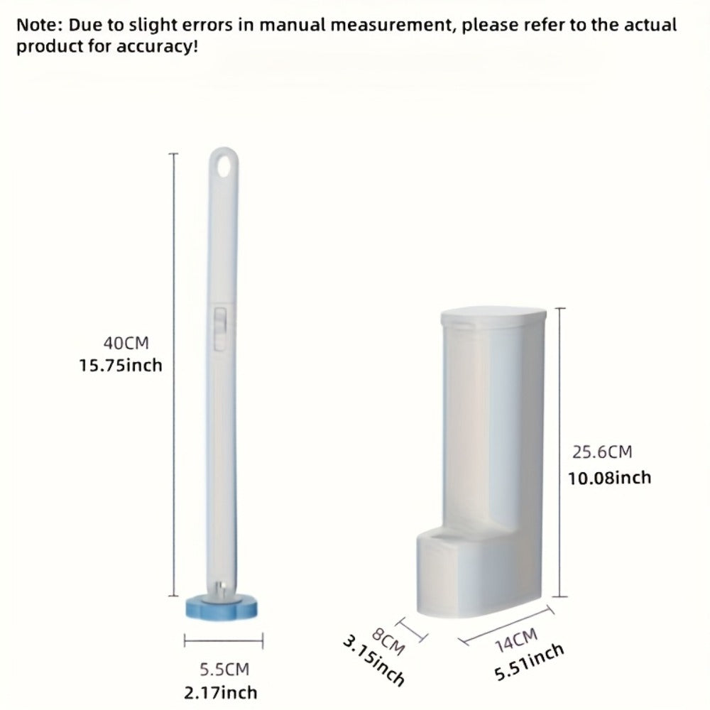 Disposable Toilet Brush Set with Replacement Heads – Hygienic No-Touch Bathroom Cleaning Brush with Stand Easy Install