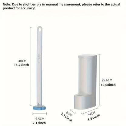 Disposable Toilet Brush Set with Replacement Heads – Hygienic No-Touch Bathroom Cleaning Brush with Stand Easy Install