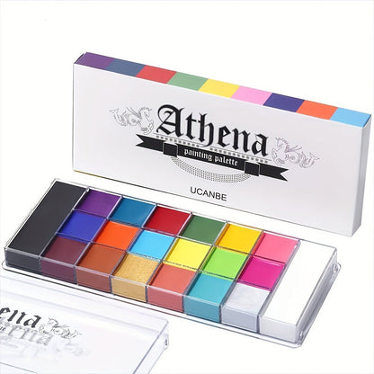 Oil-Based Face Body Paint Palette 20 Colors 168g - Halloween SFX Makeup Kit Black White Flash Tattoo Cosplay