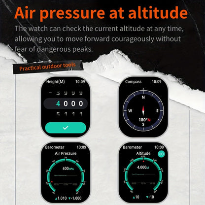 GPS Outdoor Smartwatch All-Metal Body, IPX8 Waterproof, Built-in GPS, Altimeter Barometer & Compass, LED Flashlight, Bluetooth Calling & Message Alerts, Silicone or Steel Strap – Rugged Adventure Watch for Men