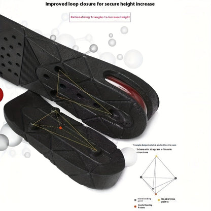One-Pair Four-Layer Height-Increase Shoe Insoles with Adjustable 1.2- to 3.5-Inch Configuration