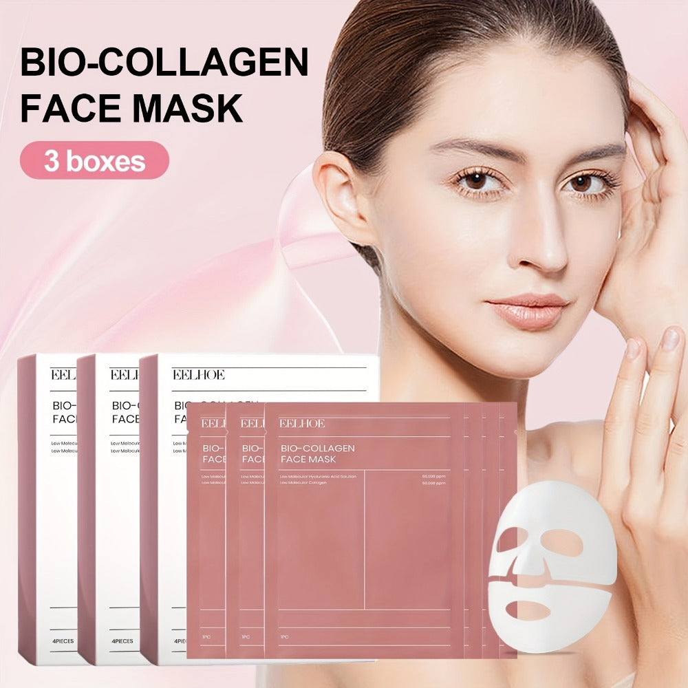 ROZINO Collagen Sheet Mask 36-Piece Set with Three 12-Count Boxes and Individually Packed Masks