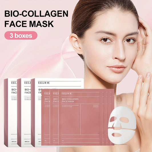 Hyaluronic Acid Face Mask 36pcs 3 Boxes – Glycerin & Collagen Deep Hydrating Sheet Masks, Unscented Moisturizing Facial Masks for All Skin Types, Valentine Gift