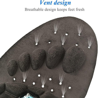 Black Textured Full-Length Shoe Insoles with Raised Circular Footbed Pattern in US 4-7, 8-11 and 12-15 Sizes