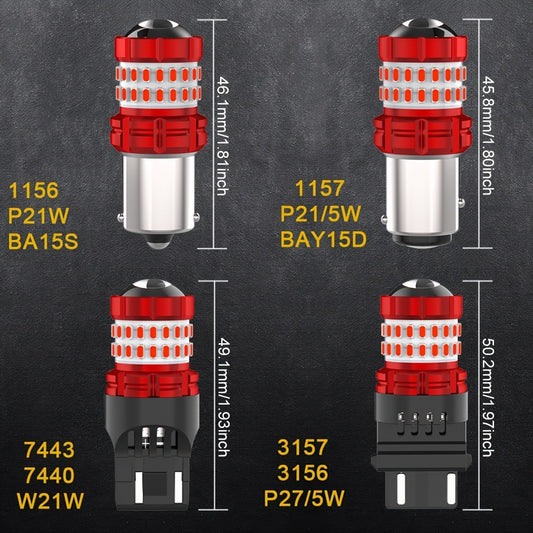 LED Brake Light Bulbs 1156 1157 3157 – Red Stop Tail Parking Lights with 3-Flash Warning, No Error, 2pcs (BA15S BAY15D 7443 3156 P21W)