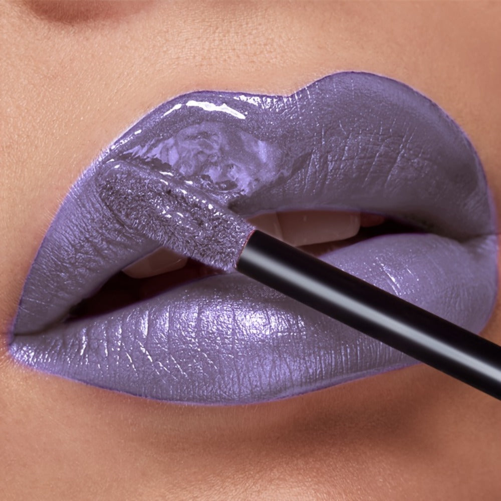 Metallic Shimmer Liquid Lip Color with 22 Numbered Shades, 7.2cm Clear Tube and Wand Applicator