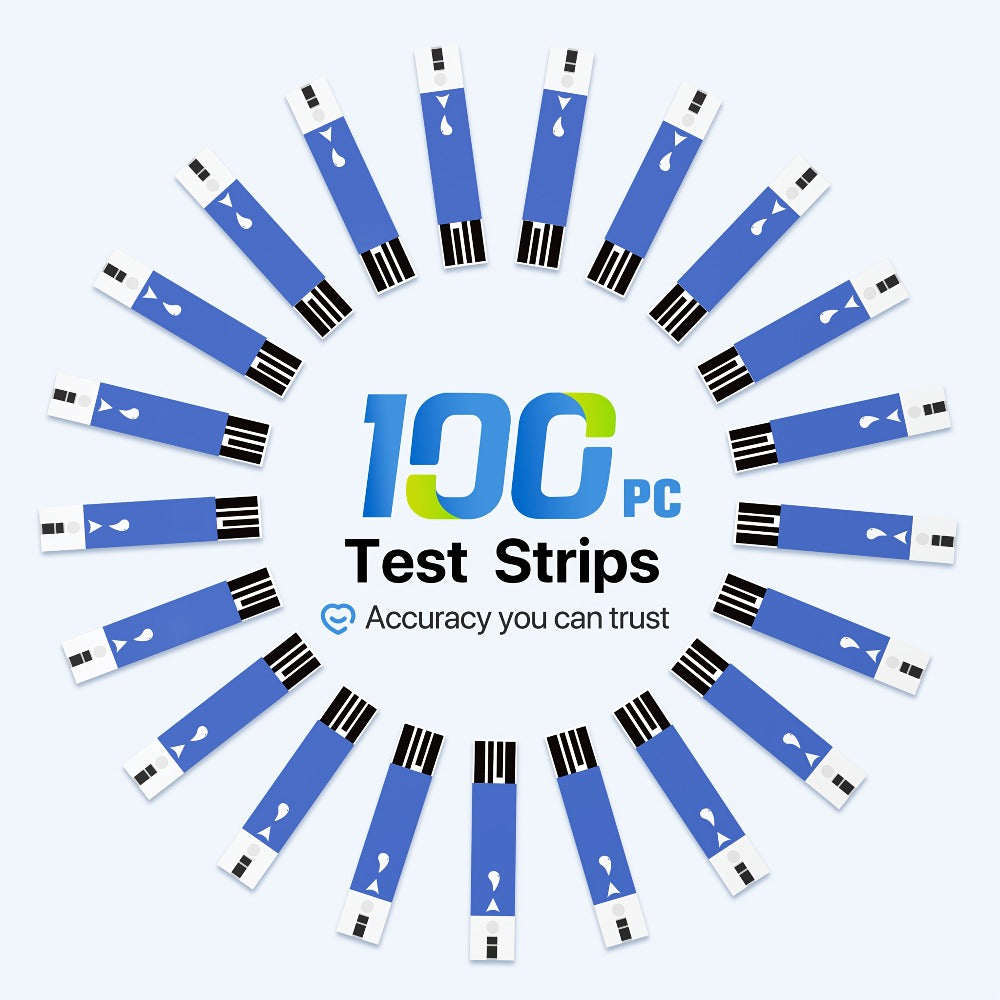 Blood Sugar Test Strips 100 Count Compatible with G-425-1 G-425-2 G-425-3 Glucose Meter Strips for Diabetic Blood Glucose Monitoring 1 Box
