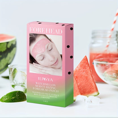 Watermelon Forehead Patches 15pcs Caffeine Collagen Niacinamide Ultra Hydrating Moisturizing Brightening De-Puffing Daily Facial Skin Care for Women All Skin Types