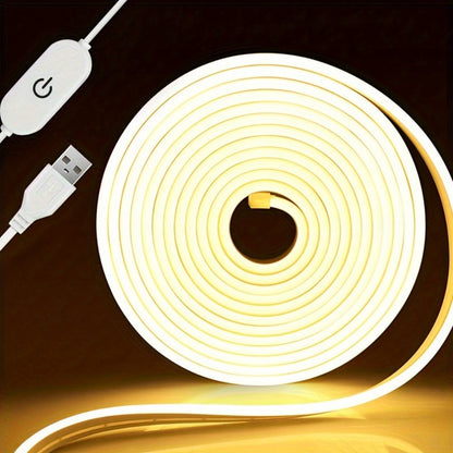 USB Mirror LED Light Strip with Touch Dimmer, White or Warm Light in 118.11-Inch Single or 196.85-Inch Two-Piece Options