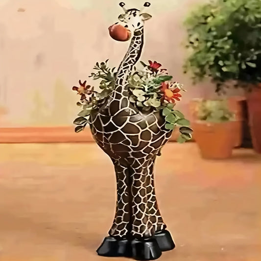 Giraffe Flower Pot Planter - Animal Succulent Pot Indoor Outdoor Garden Decor