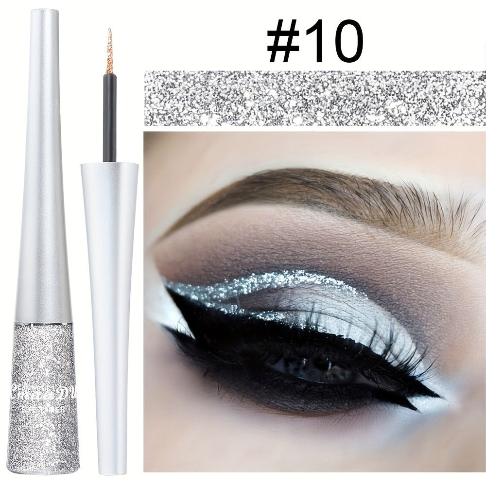 Glitter Liquid Eyeliner Set 16 Colors water-resistant Shimmer Metallic Eye Liner Pen Kit – extended-wear Smudge-Proof Sparkle Eye Makeup